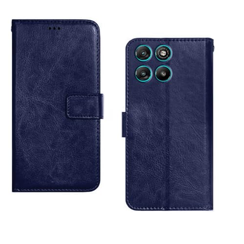 Image of amazon basics Motorola G67 Power 5G Flip Cover | Card Pockets Wallet & Stand | Flip Cover for Motorola G67 Power 5G (Blue)