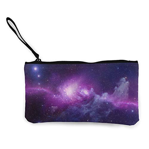 Preisvergleich Produktbild Canvas Geldbörse, Handtasche, kleine Kosmetik, Münzen, Einkäufe, Weltraum, lila