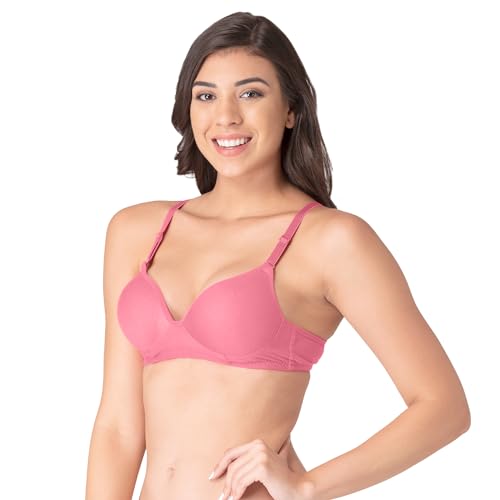 Image of Komli - Heavily Padded Push-Up Bra - Cotton Rich - Balconette - 3 /4th Coverage, Seamless, Wireless, Multiway Straps - T-Shirt Bra