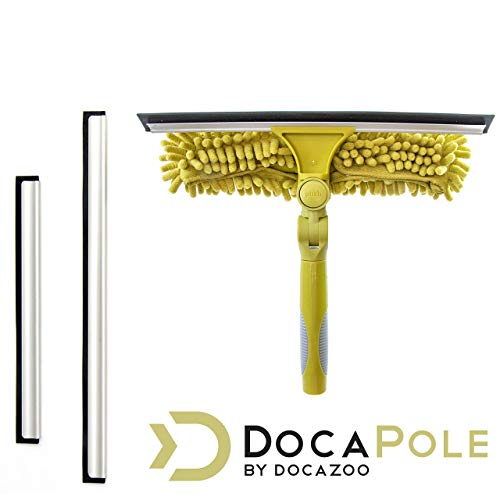 DOCAZOO Squeegees - Single Squeegee/Window Washing Kit/Telescopic Window Cleaner/Window Cleaning Pole (Dual Rotation Pivot without pole)