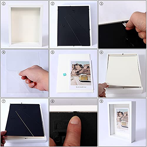 Kapix Shadow Box 5X7 Picture Frame With Hd Plexiglass Deep Wood Memory Box Display Case For Flowers,Ticket,Memorabilia,Keepsake,Medal,Art And Photos,White #TOP6
