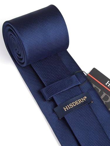 Image of HISDERN Ties for Men Solid Tie Handkerchief Set Classic Woven Silk Business Polka Dot Mens Ties Necktie Wedding Party