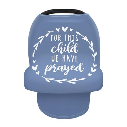 Image of Terriboo Nursing Cover for Newborn Breastfeeding Multi Use Infant Stroller Canopy Unisex Baby Car Seat Cover High Chair Cover Shopping Cart Cover for Baby Boy and Girl (Blue Pray)