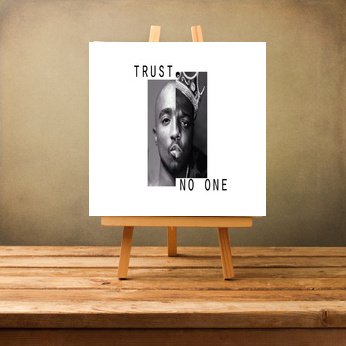 Poster Tupac Shakur Notorious Big tableau rap légendes US encadré