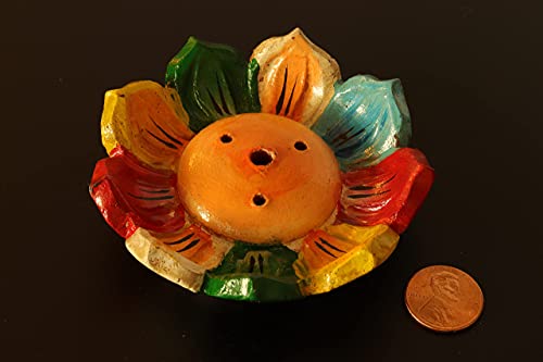 Aroma Valley Handmade Clay Lotus Incense Holder | Hand-Painted Eco-Friendly Clay Incense Burner Ash Catcher #TOP6