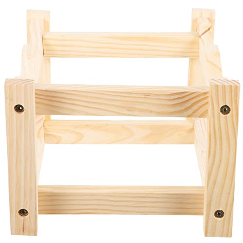 Soporte rústico para botellas de vino de madera sintética miniatura 1