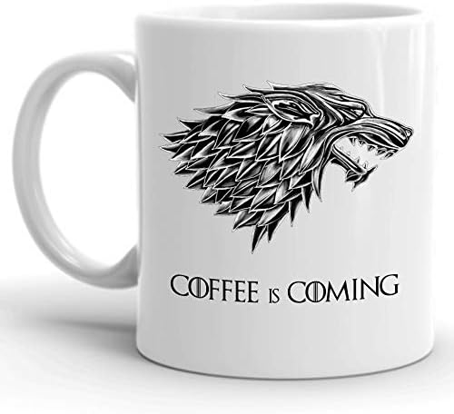 Game of Thrones Mug -Coffee is Coming - House Stark Shield Gifts for Women Men