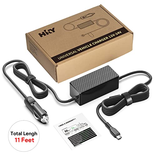 Hky Laptop Car Charger Usb C Pd 100W 95W 90W 65W 45W Dc Adapter For Lenovo Thinkpad/Yoga/Ideapad,Dell Latitude/Xps,Lg Gram,Macbook Pro/Air,Hp Spectre/Elitebook,Surface,Acer,Asus,Msi,Chromebook Charger #TOP6