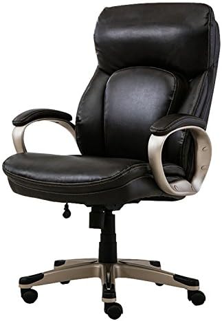 Halter HAL-002 Executive Bonded Leather Office Chair, Home & Office Computer Desk Chair, Metal Arms & Base - Supports Up to 400LB