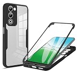 YUXING Custodia 360 Compatibile con OPPO A5 5G, Cover Integrale con Protezione Schermo, Antiurto, Retro Trasparente, Facile da Installare-Black