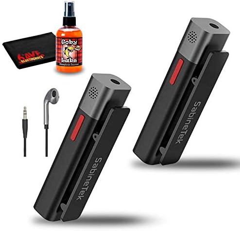 Sabinetek SmartMike+ True Wireless Stereo Bluetooth Vlogging Microphone for Content Creators (Pair, Black) with 6Ave Mic Cleaning Kit