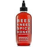 Bees Knees Spicy Honey, 12.5 oz Pure Honey Infused with Oleoresin Habanero Peppers, Gluten Free, Paleo Friendly, Wildflower Natural Hot Honey, Hot Sauce Gifts, Food Gifts, Unique Gifts