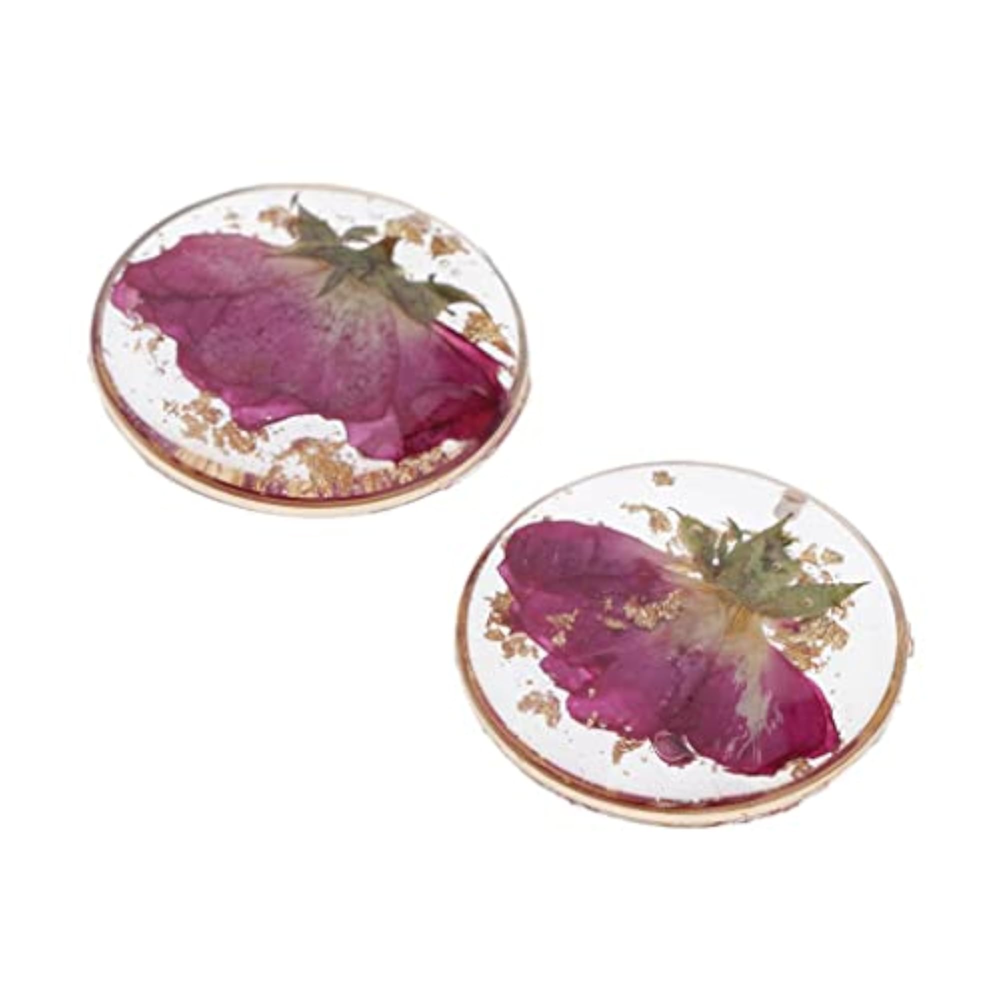 Women's Elegant Natural Real Flower Dangle Earrings, DIY Craft