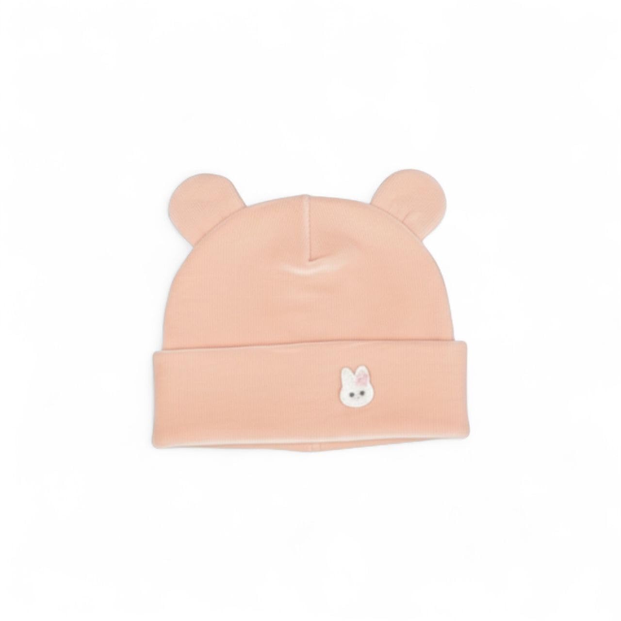 Velvet Soft Baby Beanie Hat with 3D Bunny Ears – Luxury Stretchy Knit Infant Cap for Newborn Girls & Boys Gentle Warm Headwear Ideal for Baby Photoshoot