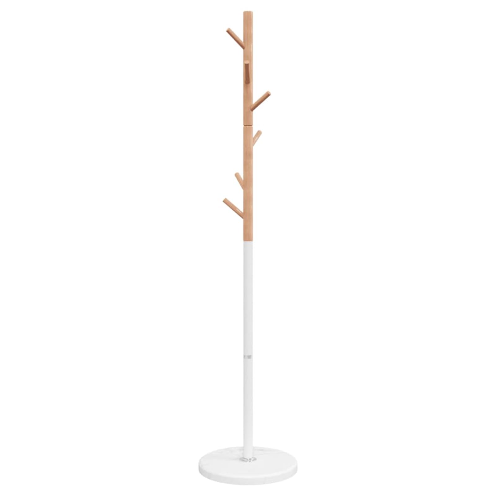 Garderobenständer aus Eisen und Buchenholz, weiß, 172 cm, für Flur und Wohnzimmer 377088