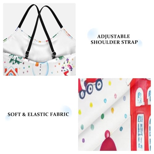 Kids Swim Suits 3-10 Y Beach Swimsuit, Cute Snowman House White3