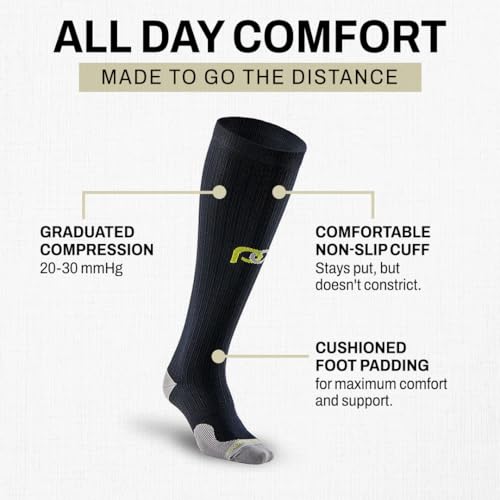 Running Marathon Socks - Calf-Length Travel and Sports Compression Socks for Foot and Ankle Support, Unisex4