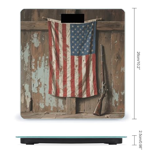 Báscula de baño digital con bandera americana y pantalla LED miniatura 2