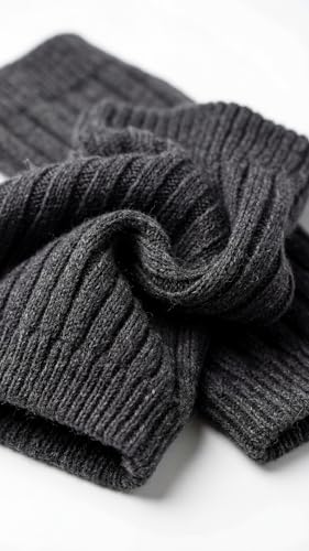 Image of Women's Cable Knit Leg Warmers - Ribbed Knee High Boot Socks for Winter, Layering & Dance Warmups
