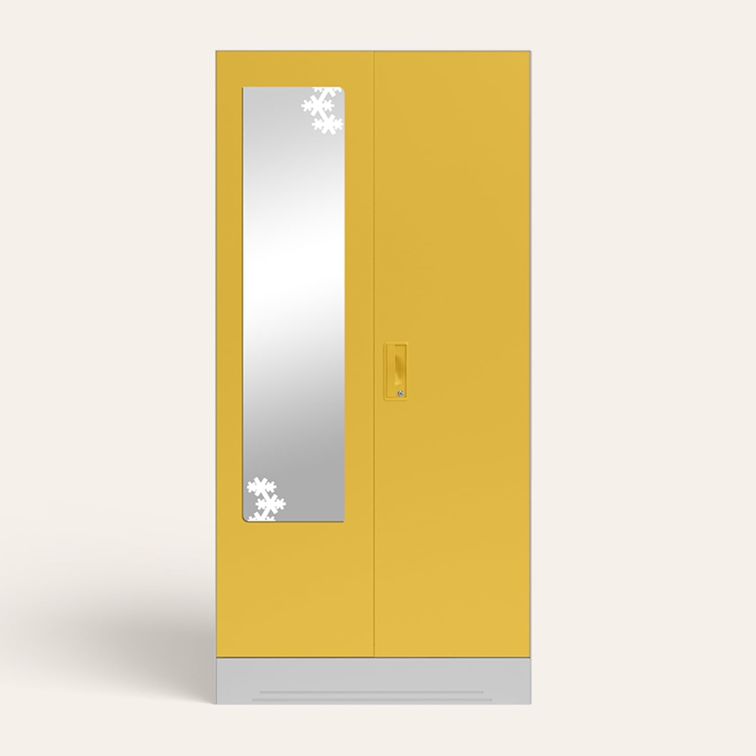 GODREJ INTERIO Slimline 2-Door Steel Almirah with Star Mirror (Calendula), 1-Year Warranty, 1 Locker