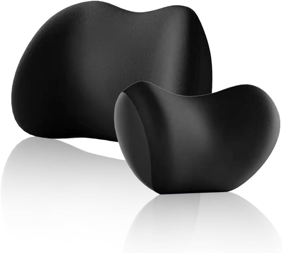Car Headrest Neck and Lumbar Pillow, 2025 New Soft Memory Cotton Cushion Set, Comfort Support for Long Drives, Helps Reduce Driving Pressure, Universal for Car Seat Use (Black) Car Headrest Neck and Lumbar Pillow, 2025 New Soft Memory Cotton Cushion Set, Comfort Support for Long Drives, Helps Reduce Driving Pressure, Universal for Car Seat Use (Black)