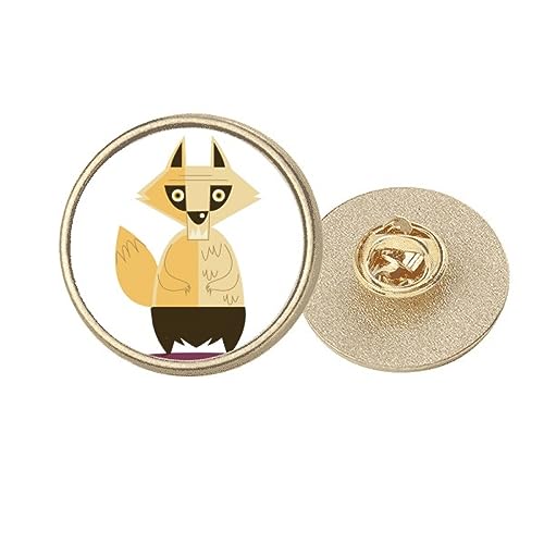 Broche ronde dorée Fox Fear d'Halloween, le cadeau idéal en taille M