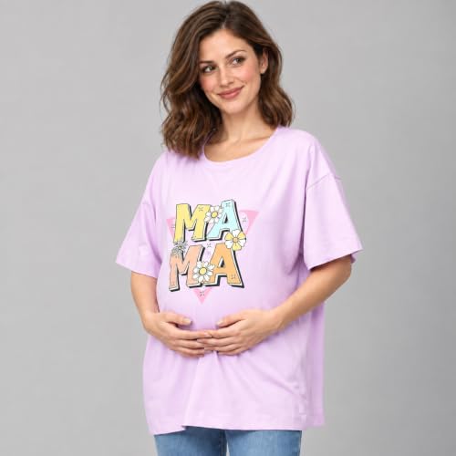 Image of The Mom Store Mom T-Shirt | Cotton | Pre and Post Pregnancy | Quirky Statements | Comfortable | Oversized