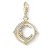 Produktbild Thomas Sabo Charm-Anhänger, Sterlingsilber, vergoldet, Zirkonia, Glas-Keramik Stein, synthetischer Spinell, Mond, Gold