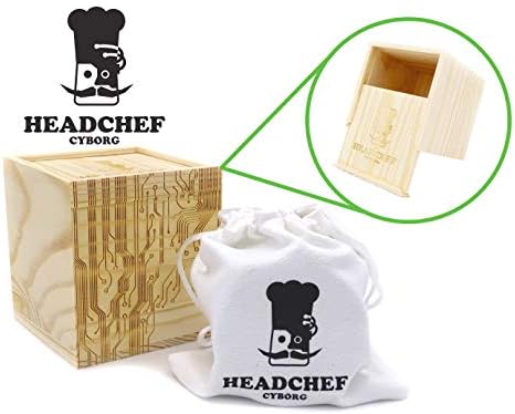 Headchef Cyborg Premium Quality Metal Herb Grinder with Removable Twist Screen, 4 Piece Grinder 62mm (Carbon Black)
