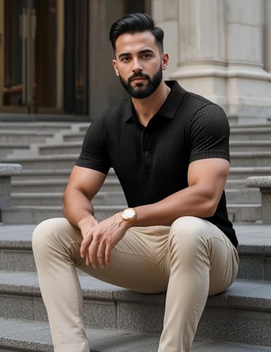 Camiseta Polo para Hombre Muscle Cmdr de Algodón con Cuello en V y Diseño Slim Fit miniatura 6