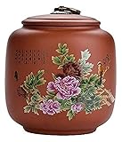 LBBZJM Tee-Jar-Speicher-Gläser Tee-Dosen-Dosen-Kanister-Tee-Caddy-lila Lehm-Tee-Speicher-Container-Tin-Glas mit luftdichtem Deckel, schöne Blumen