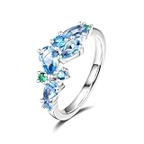 FANCIME Anello glicine in argento Sterling placcato oro bianco con diamante simulato, gioielli raffinati per compleanno, festa della mamma, regali di nozze per lei e mamma, Zirconia cubica