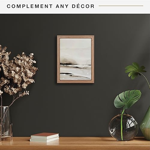 Image of MCS Canvas Float Frames 9x12 Frame, Walnut Wood Grain for Finished Canvases, Vertical & Horizontal Wall Hanging Large with Adhesive for Canvas Paintings (1-Pack)
