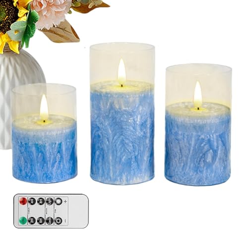 Velas con pilas en pack de 3 para decoración de mesas y estantes en el hogar