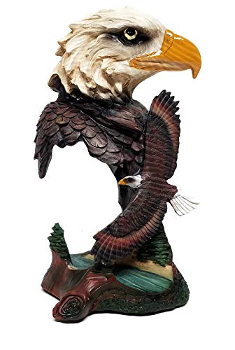 Bald Eagle Decor Carved Log