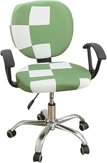 Highdi Funda para Silla de Oficina 2 Piezas,Desunido Extraíble Funda para Silla Giratoria Cubierta de Sillas,Elastica Fundas Sillas de Ordenador Protectora de Sillas para Gaming (Rejilla Verde)