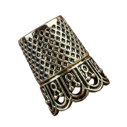 Protector de dedos de latón resistente con acabado oro elegante para modistería 7