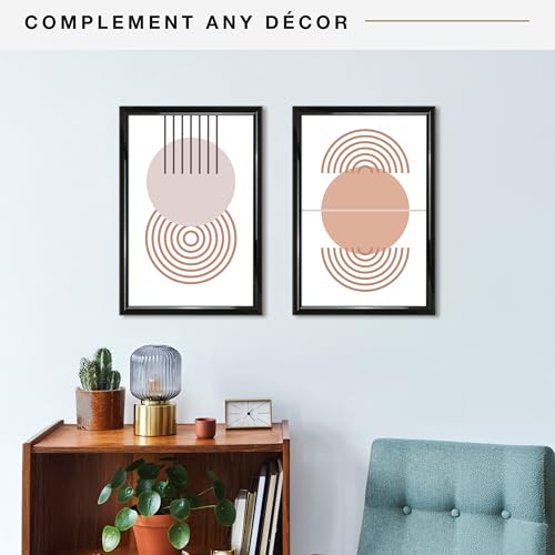 MCS Trendsetter 12x18 Poster Frame Black High-Gloss, Vertical & Horizontal Wall Hanging Large Picture Frame for Photos, Posters & Art Prints (2-Pack)