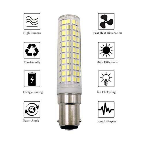 Lxcom Lighting Ba15D Led Corn Bulb Dimmable 15W Double Contact Bayonet Base 136 Leds 2835 Smd 120W Halogen Equivalent Jd Type T3 T4 Bulbs Warm White 3000K 1500Lm For Home Decorative Lighting,2 Pack thumb #2