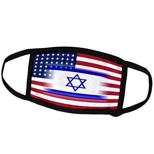 3dRose Image of Israeli Flag Superimposed On USA Flag - Face Mask, 6.7 by 4.3-inch (fm_237066_2)