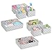 Produktbild mDesign 8er-Set Aufbewahrungsboxen Stoff  Schubladenboxen mit insgesamt 13 Fächern  Kinderschrank Schubladen Organizer für Kleidung, Kosmetik, Windeln, Tücher, Lotion etc.  grau/weiß