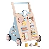 Haus Projekt Lauflernwagen Holz Baby Safari, Activity Laufwagen ab 1 Jahr, Lauflernhilfe für Babys, Baby Holzspielzeug, Geschenk zum ersten Geburtstag Mädchen, Spielzeug für 1 Jährige, Ostergeschenk