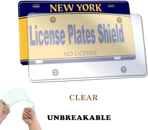 2 Pack License Plate Cover,Weather Resistance,Unbreakable Licence Plate Protector with Transparent Design,Fits All Standard 6x12Inches License Plates (Clear) - 2