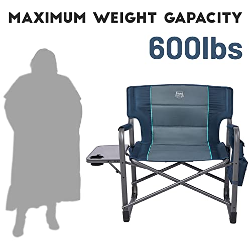 Timber Ridge Xxl Upgraded Oversized Directors Chairs With Foldable Side Table, Detachable Side Pocket, Heavy Duty Folding Camping Chair Up To 600 Lbs Weight Capacity (Brown) Ideal Gift #TOP3