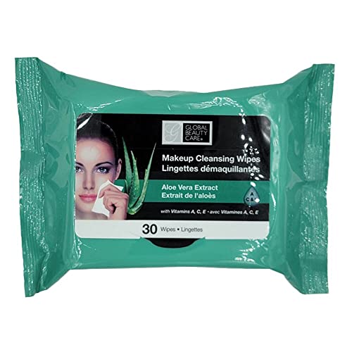 Global Beauty Care Cleansing Makeup Removal Wipes Bulk - Great For Travel Toiletries - 120 Count (4-Pack) (Aloe Vera) #TOP1