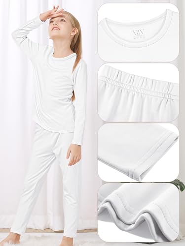 VZV Girls Thermal Underwear Set Thermal Underwear for Kids Fleece Lined Long Johns Kids Base Layer Top and Bottom for Winter3