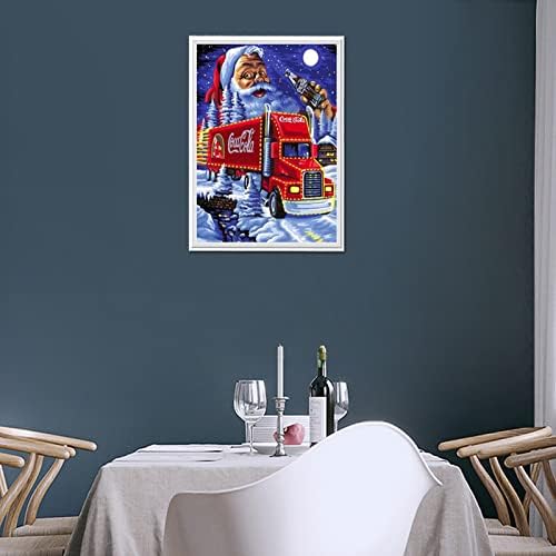 5D Diamond Painting Kits, DIY Crystal Embroidery Painting, Full Drill Diamond Cross Stitch Painting Diamond Art Kits for Adults for Home Wall Decor (Santa Claus 30x40cm)