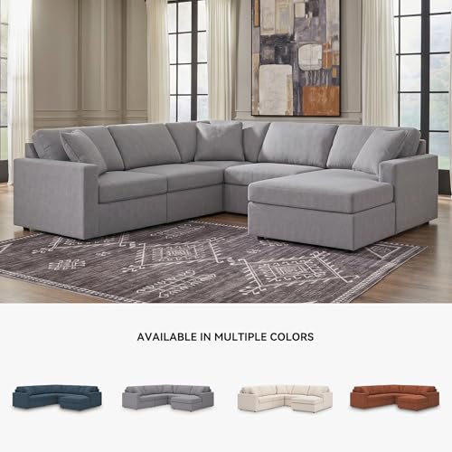 Image of Signature Design by Ashley 5-Piece Modular Sectional with Chaise, Gray