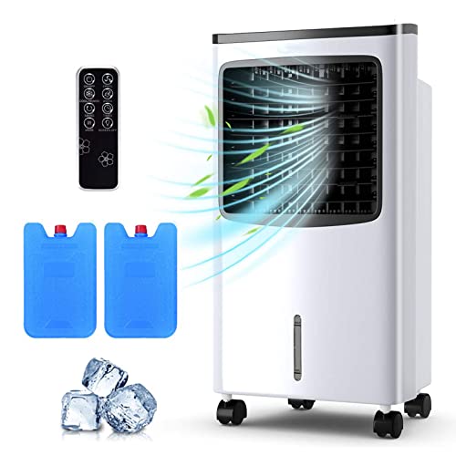 COSTWAY Evaporative Cooler, Portable Cooling Fan with Remote Control,  3-Mode, 3-Speed and 7.5H Timer Function, Water Tank and Casters, Bladeless  Air Cooler for Home Office (White) : Home u0026 Kitchen - Amazon.com