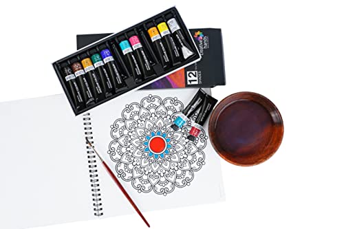 Image of Brustro DIY Mandala Colouring Book 9 inchx9 inch (Inches), 160 GSM, 25 Perforated Sheets | Ideal for Stress Relief & Mindfulness Art Book for Adults & Kids,Drawing,Mixed Media,Pens,Markers